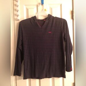Vans xlarge long sleeve hooded top multi colored Vneck